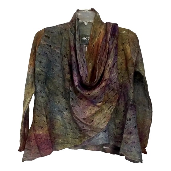 Aigua New Anthropologie Alpaca Multi Color Cardigan Boutique - Picture 1 of 15